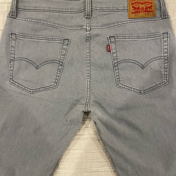 Grey Levi’s 511 Jeans Szn 36-32 - Picture 4 of 5